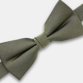 Lisson Self Textured Silk Bow Tie, Olive, hi-res